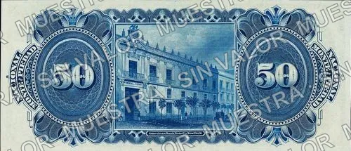 50 pesos, Nacional Monte de Piedad remainder (M694), M694r1 $50 Nacional Monte de Piedad remainder, reverso