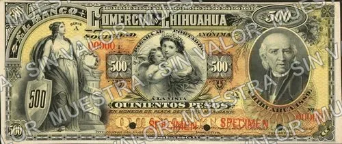 500 pesos, Banco Comercial de Chihuahua (M88), anverso