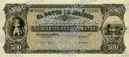 500 pesos, Banco de Jalisco (M383), anverso