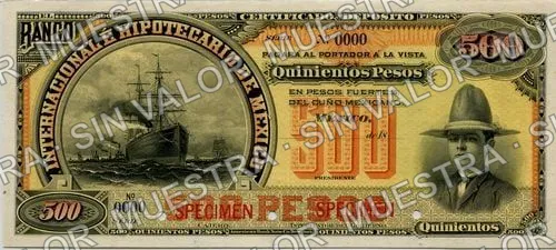 500 pesos, Banco Internacional é Hipotecario de México (M230), anverso