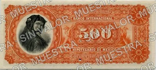 500 pesos, Banco Internacional é Hipotecario de México (M230), reverso