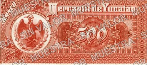 500 pesos, Banco Mercantil de Yucatán (M545), reverso