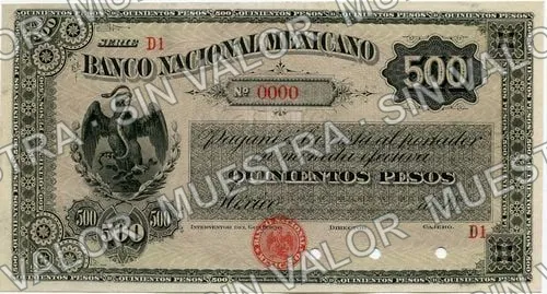 500 pesos, Banco Nacional Mexicano (M314), anverso