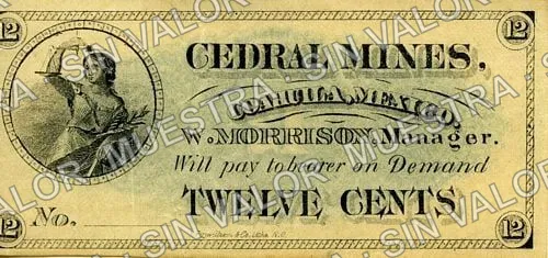 6 centavos, Cedral Mines (M680), M680 6c Cedral Mines, anverso