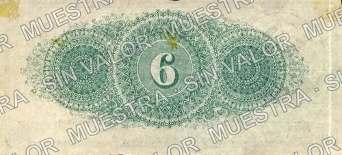 6 centavos, Cedral Mines (M680), M680 6c Cedral Mines, reverso