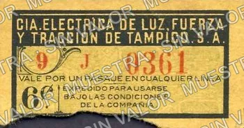 6 centavos, Cía. Eléctrica de Luz, Fuerza y Tracción (M3916), M3916 6c Cía. Eléctrica de Luz, Fuerza y Tracción, anverso