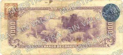 Banco de Coahuila (M173), reverso
