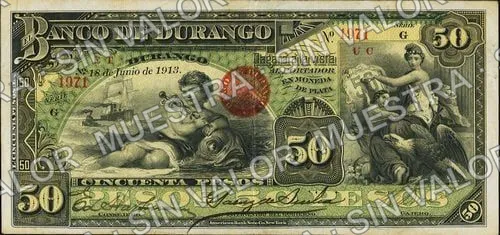 Banco de Durango (M366), M366a $50 Banco de Durango, anverso