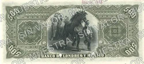 Banco de Londres y México (M276), M276s $500 Banco de Londres y México, reverso