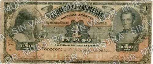 Banco de Zacatecas (M574), M574a $1 Banco de Zacatecas, anverso