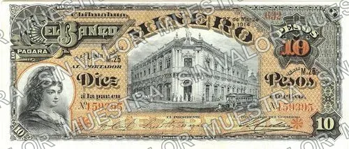 Banco Minero (M133), anverso (M133d $10 Banco Minero)