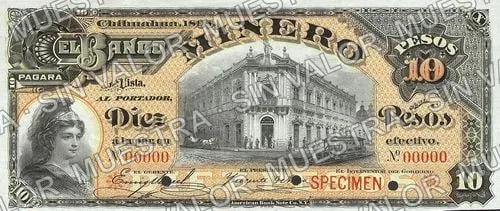 Banco Minero (M133), M133s $10 Banco Minero specimen, anverso