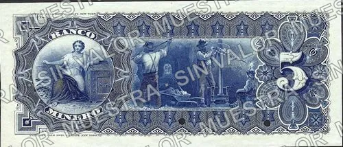 Banco Minero (M133), M133s $10 Banco Minero specimen, reverso