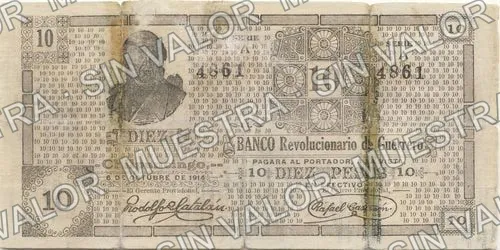 Banco Revolucionario de Guerrero (M1853), anverso