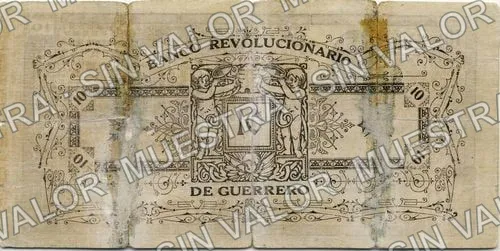 Banco Revolucionario de Guerrero (M1853), reverso