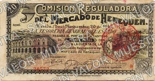 Comisión Reguladora (M4159), anverso (M4159d $20 Comisión Reguladora ORO NACIONAL)