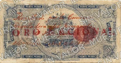 Comisión Reguladora (M4159), reverso (M4159d $20 Comisión Reguladora ORO NACIONAL)