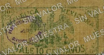 Gobierno Provisional de Michoacán italic 'No' (M2920), M2920b 10c Gobierno Provisional de Michoacán, anverso