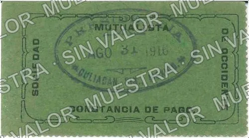 no value Sociedad Mutualista de Occidente (M3752), anverso